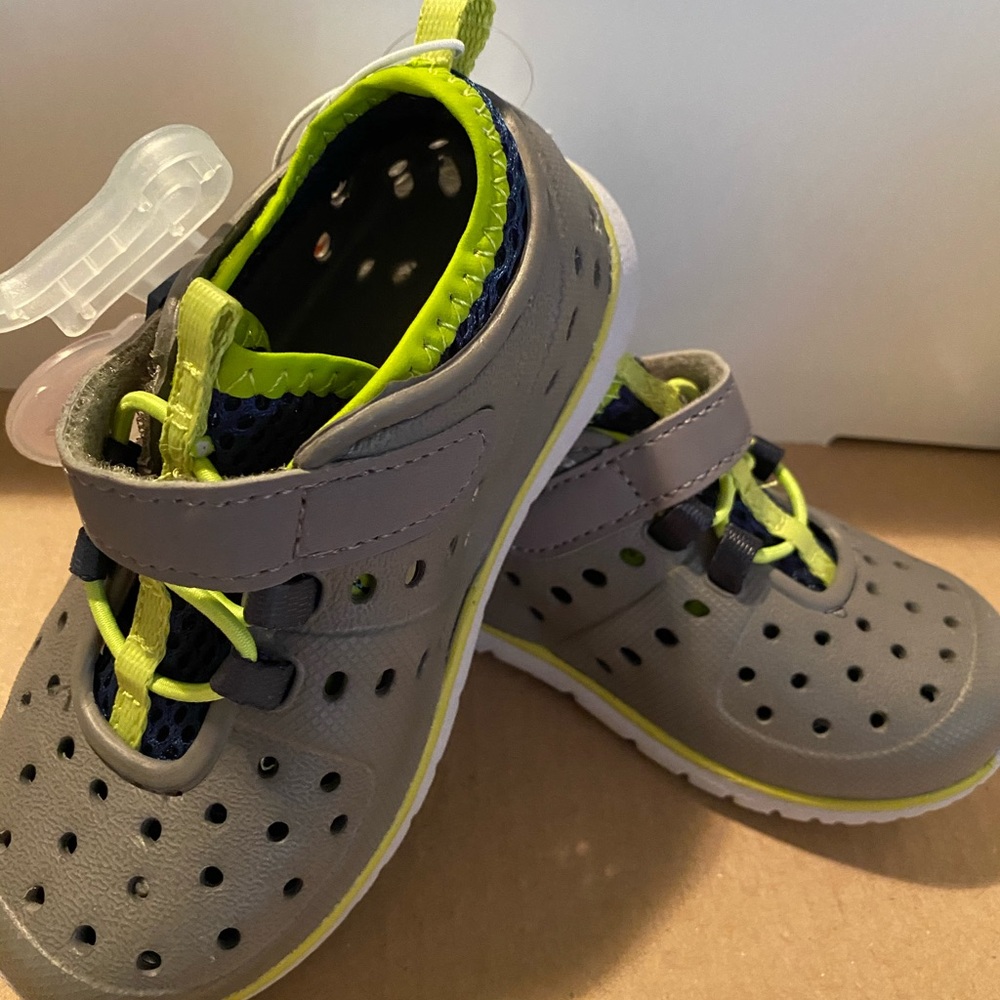 Grey, Navy, Lime Shoes